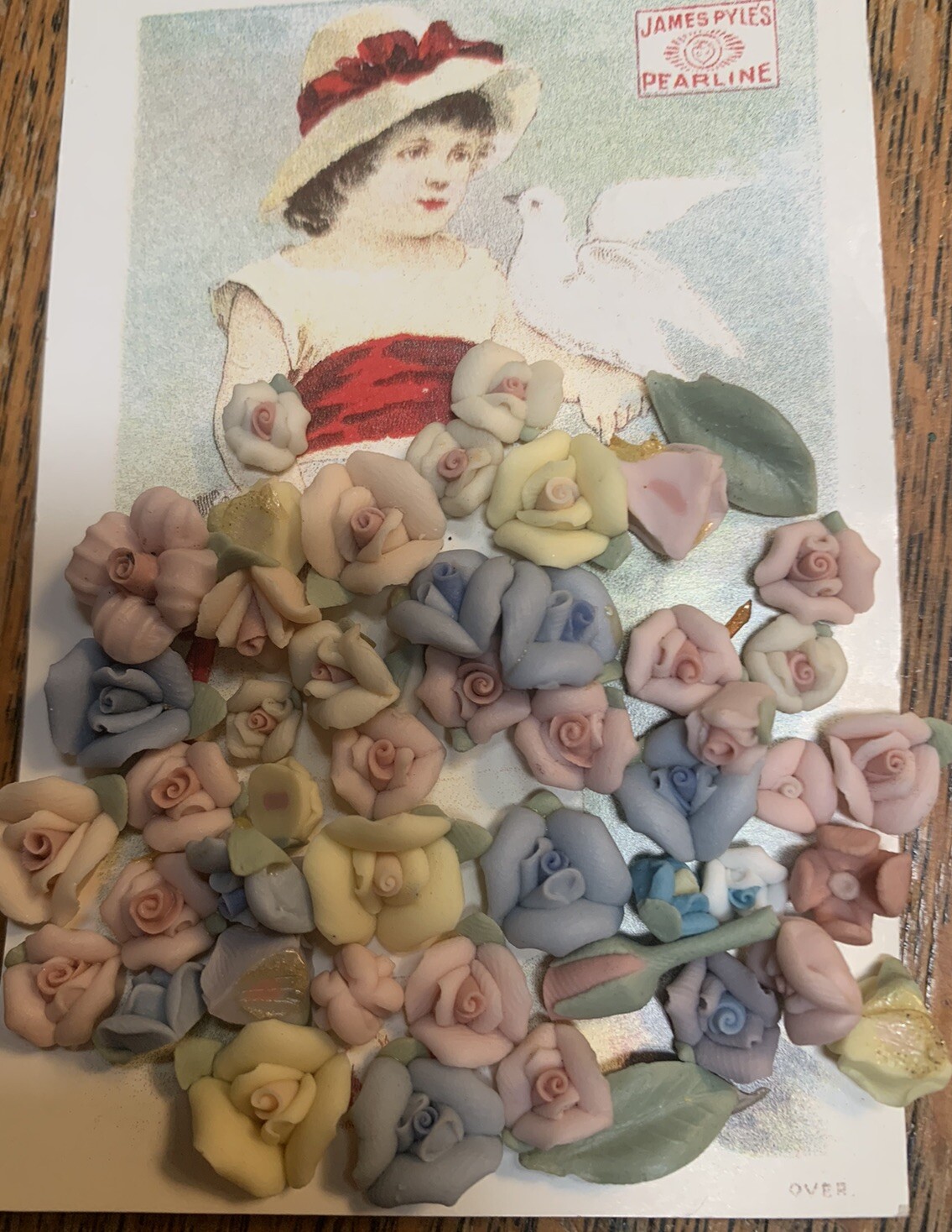 50 Assorted Hand Made Porcelain Flowers For Jewelry Making – Made In USA