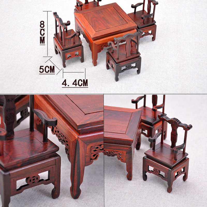 Chinese Antique Eight Immortal Table Model Miniature Dollhouse Furniture Decor