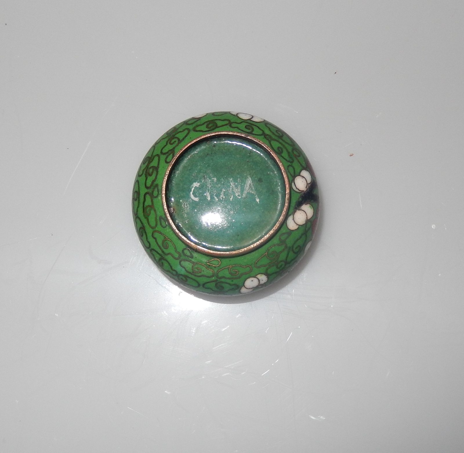 Export Chinese Cloisonne Salt and Pepper Set Antique Marked CHINA