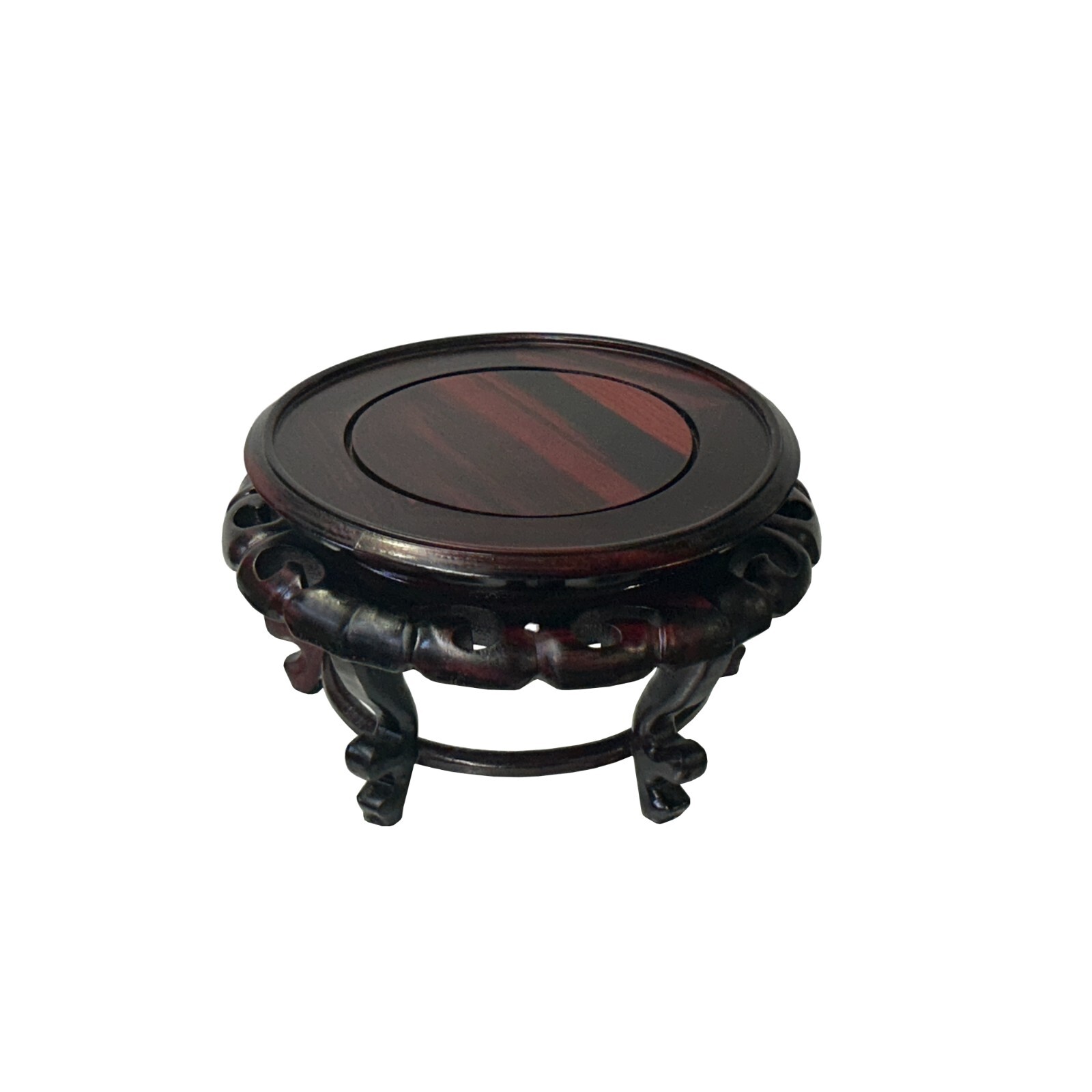 5.5″ Oriental Reddish Brown Wave 5 Legs Round Wood Stand Riser Easel st1073