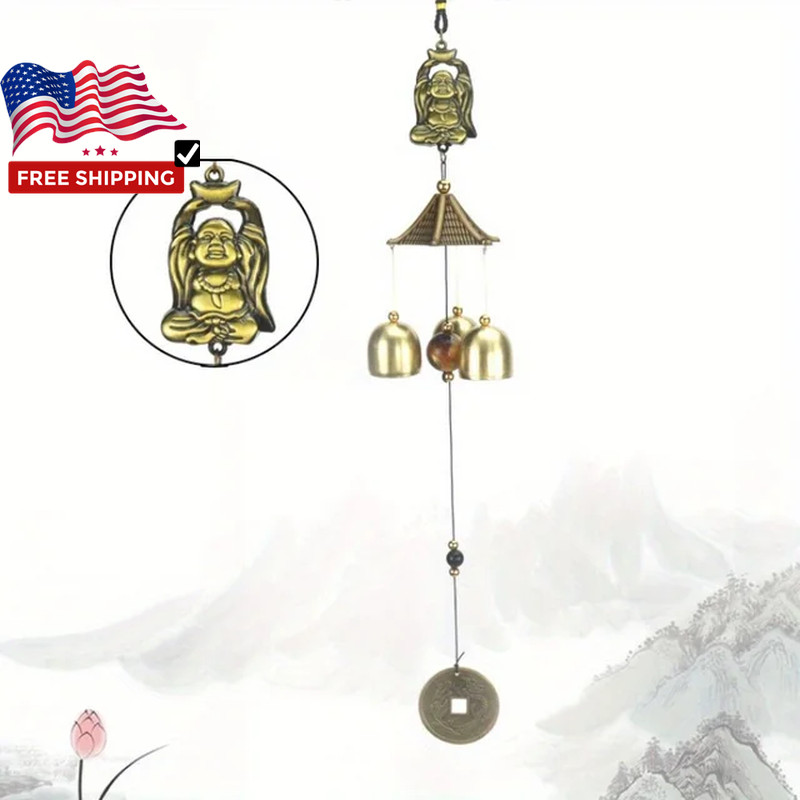 1PC Antique Metal Chinese Dragon Bronze Wind Bell Hanging Feng Shui Shop Doorbel