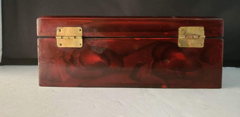 Cork 3D Jewelry Box Shadow Box Glass & Lacquer 6.25×3.75×2.5″ CHINESE