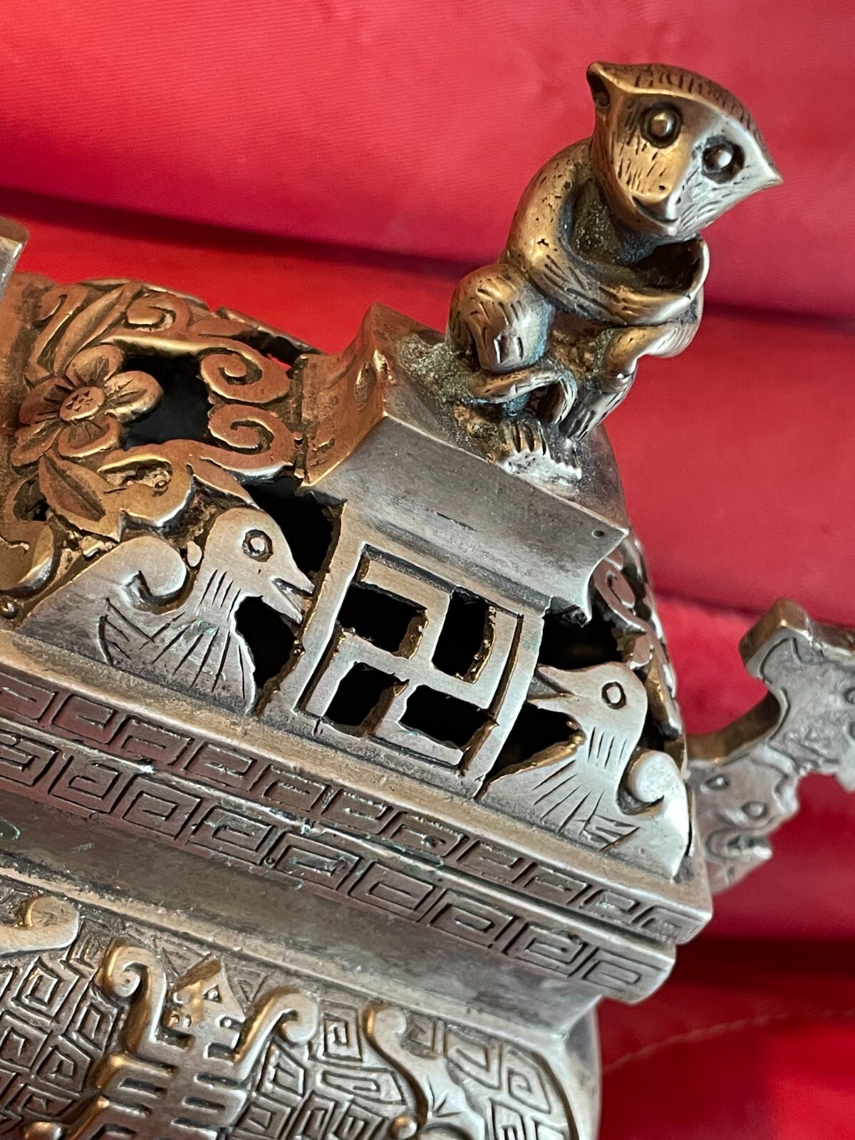 Old Chinese Bronze Incense Burner 2pcs
