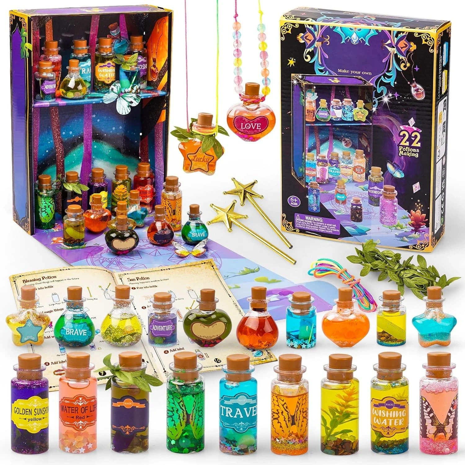 Fariy Magic Glow Potion Set Kits for Kids 6.69 x 9.25 x 2.36 inches