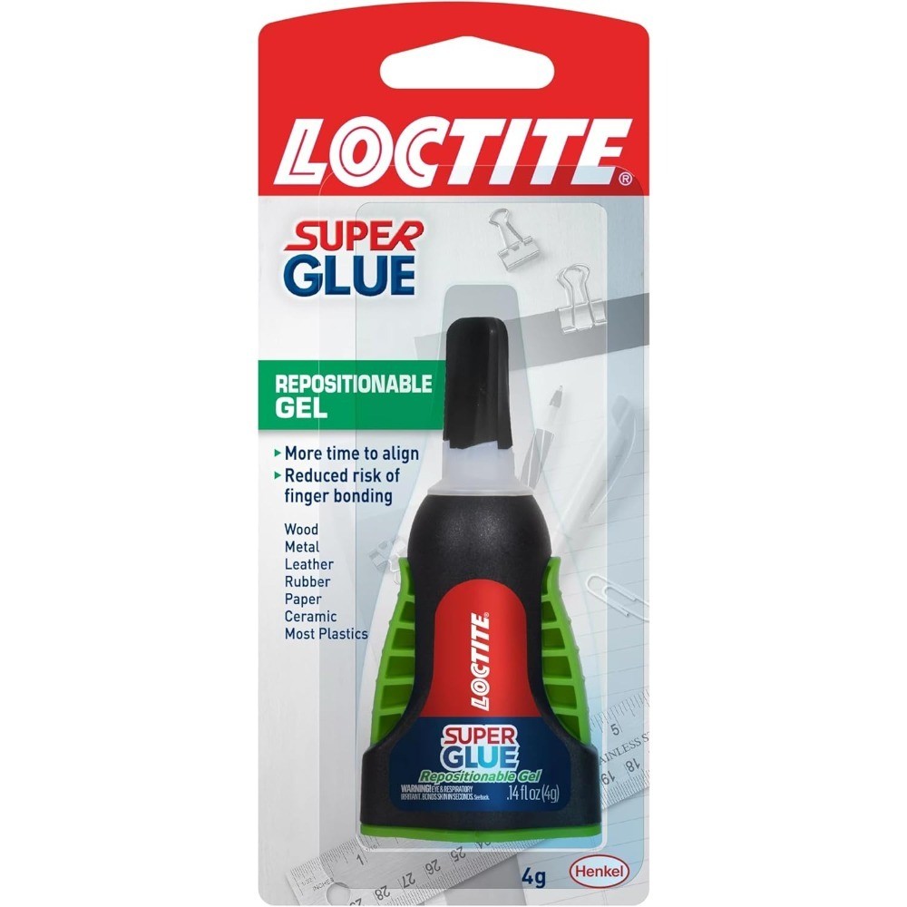 Repositionable Gel Super Glue, 0.14 fl oz, Instant Cyanoacrylate Adhesive for