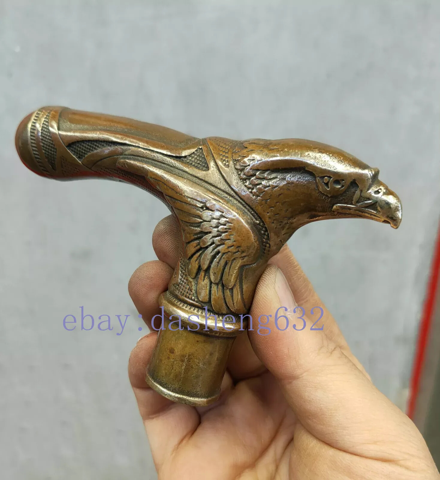 Victorian Old Hand Carved Eagle statues Antique Cane Walking Stick Head