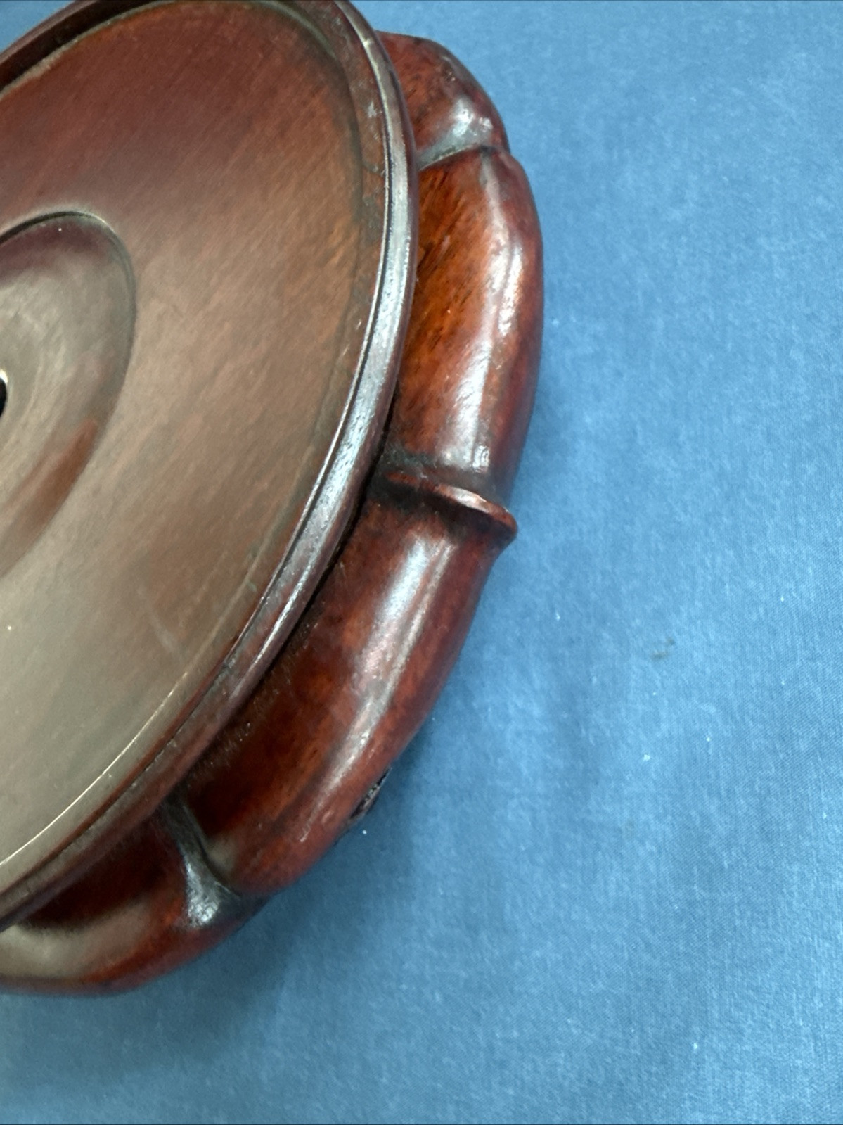 Vintage Chinese Carved Wood Display Stand Vase Bowl Lamp Inset 7 3/4″ by 7 5/8″