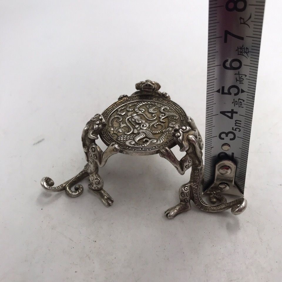 Collect Antique China Silver gemstone Bracelet GemJewelry Bracelet jade statue