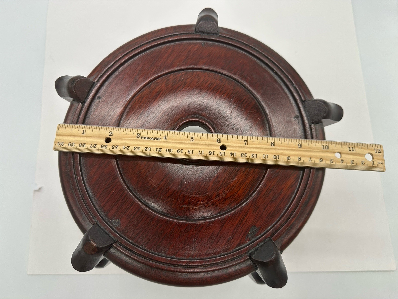 Chinese Carved Wood Fishbowl Plant Vase Bowl Display Stand Riser Base