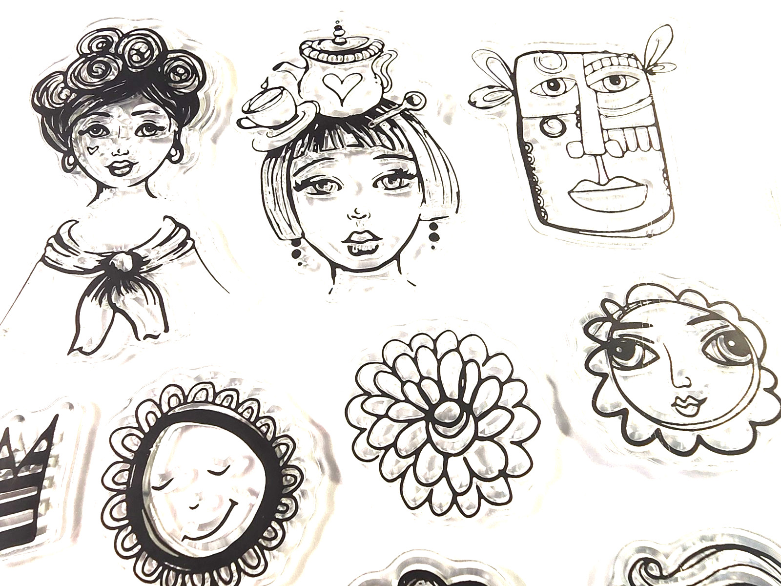 Abstract Faces & Bodies Clear Stamp Sheet 6×8″ 13pc Card Making Scrapbooking