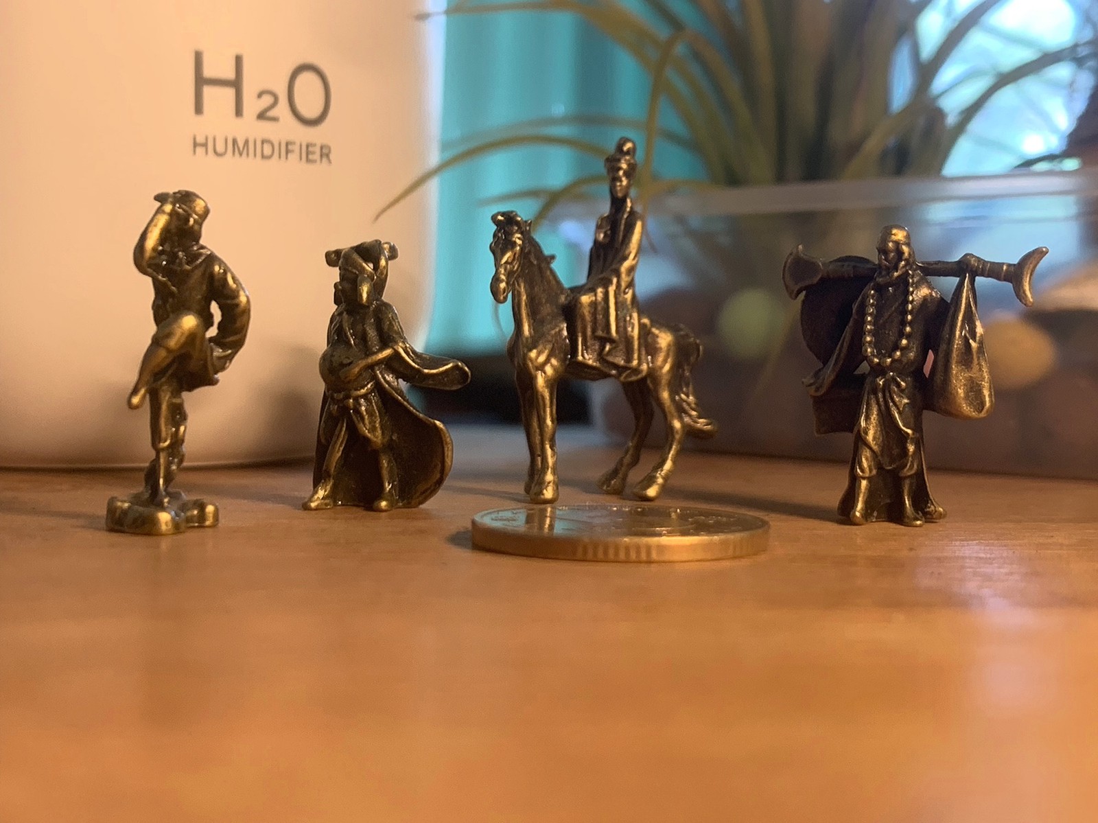 Brass Journey to the West Figurine 4Pcs Tang Monk Tea Pet Desktop Ornament