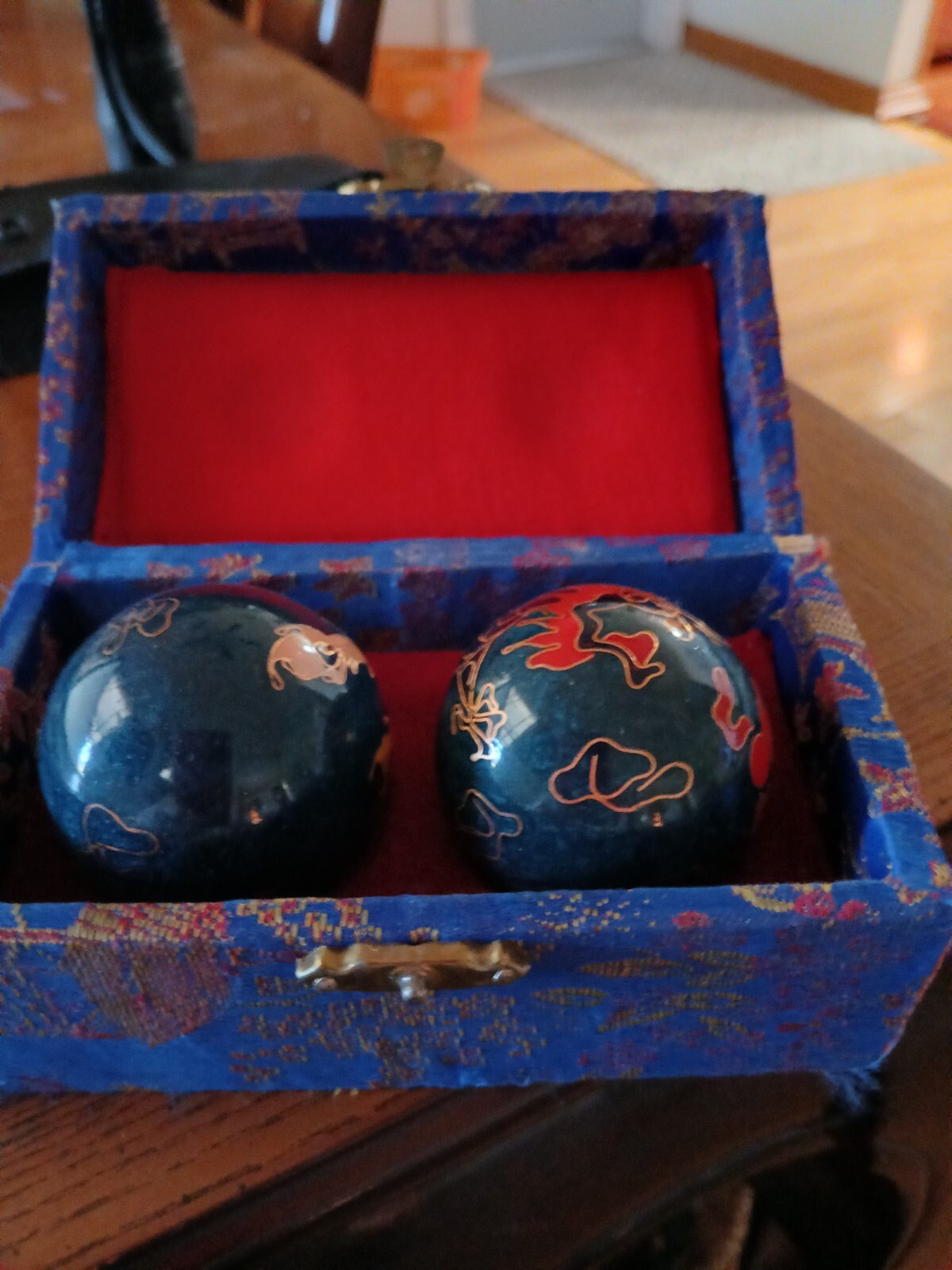 Vintage 1980’s Ben-Wa Meditation Relaxation Singing Balls Enamel Dragon Phoenix