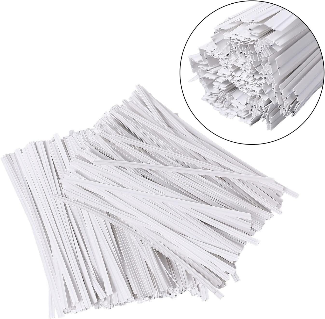 500 Pcs 5White Paper Twist Ties Reusable Bread Ties for Party Cello Candy Bread