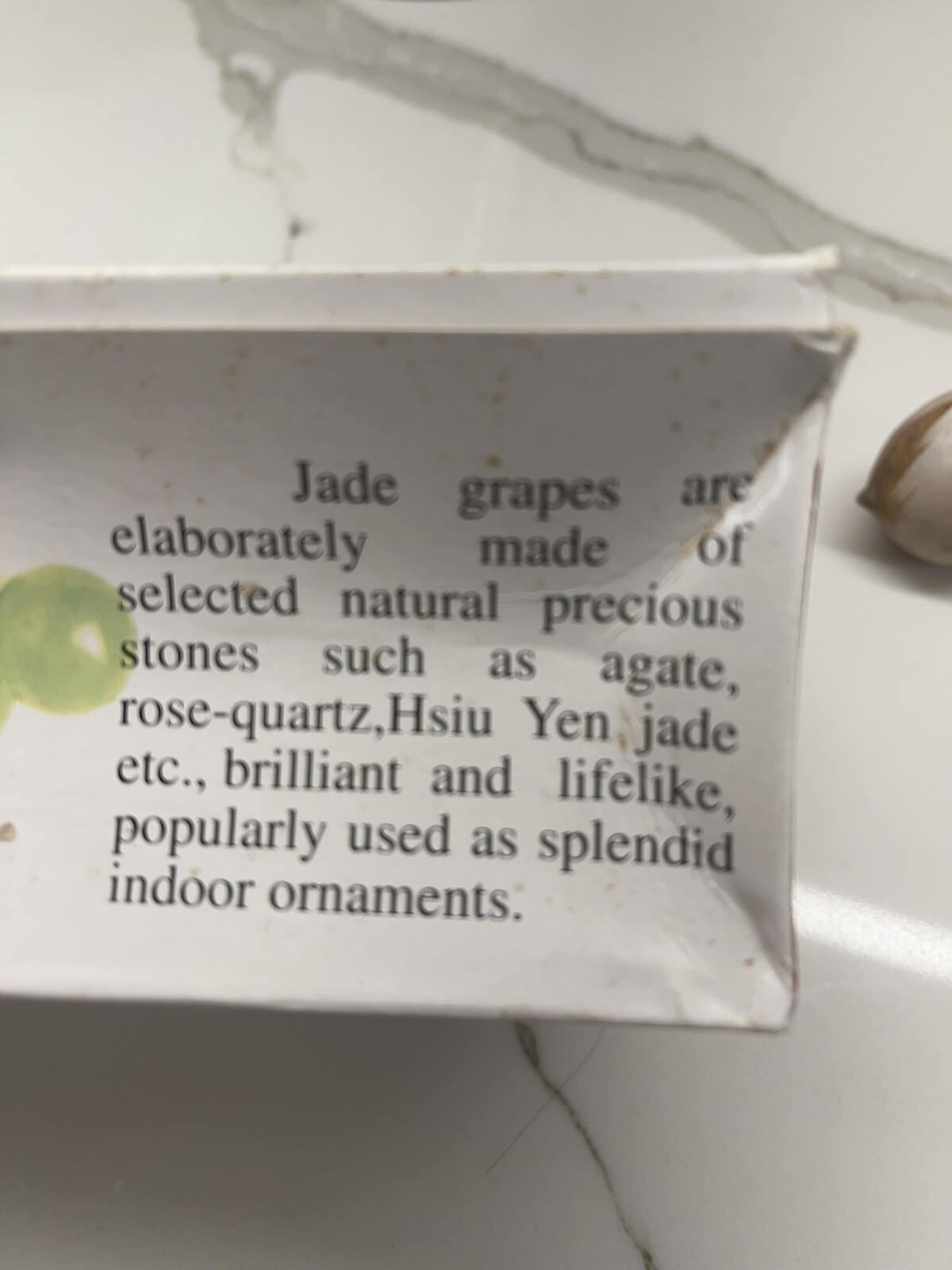VINTAGE JADE GRAPE CLUSTER CHINA NEW IN ORIGINAL BOX 7.5” Across.