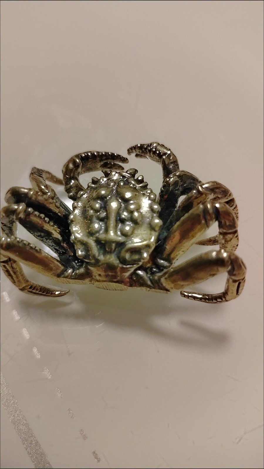 Pure Brass Crab Ornament Chinese Retro Fortune Tea Pet Copper Craft Gift