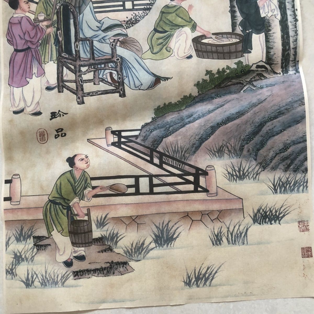 Chinese Figure Painting Scroll Xuan Paper Unframed Wall Art Print Home Decor
