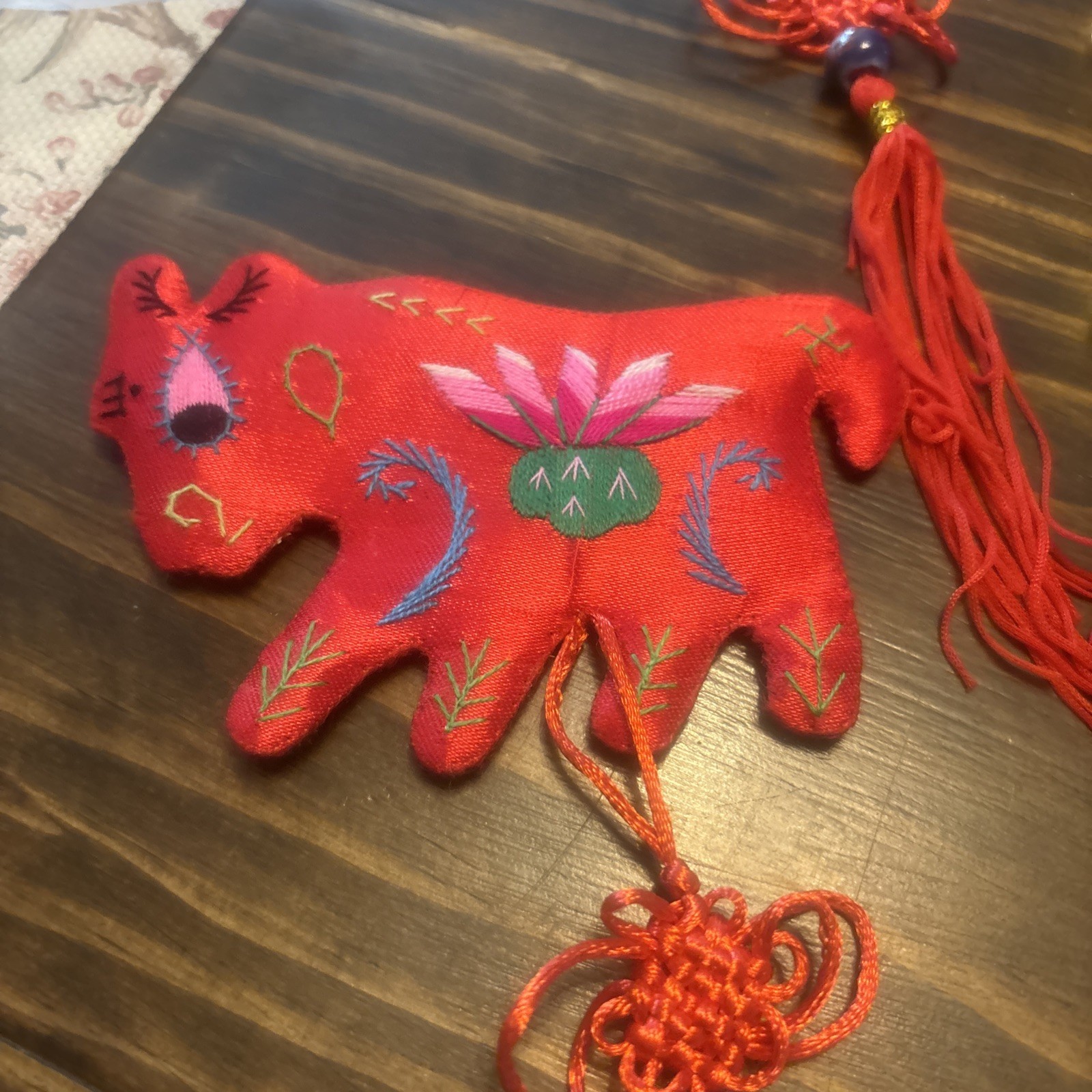 12 Handmade Chinese Embroidered Silk Animal Ornaments