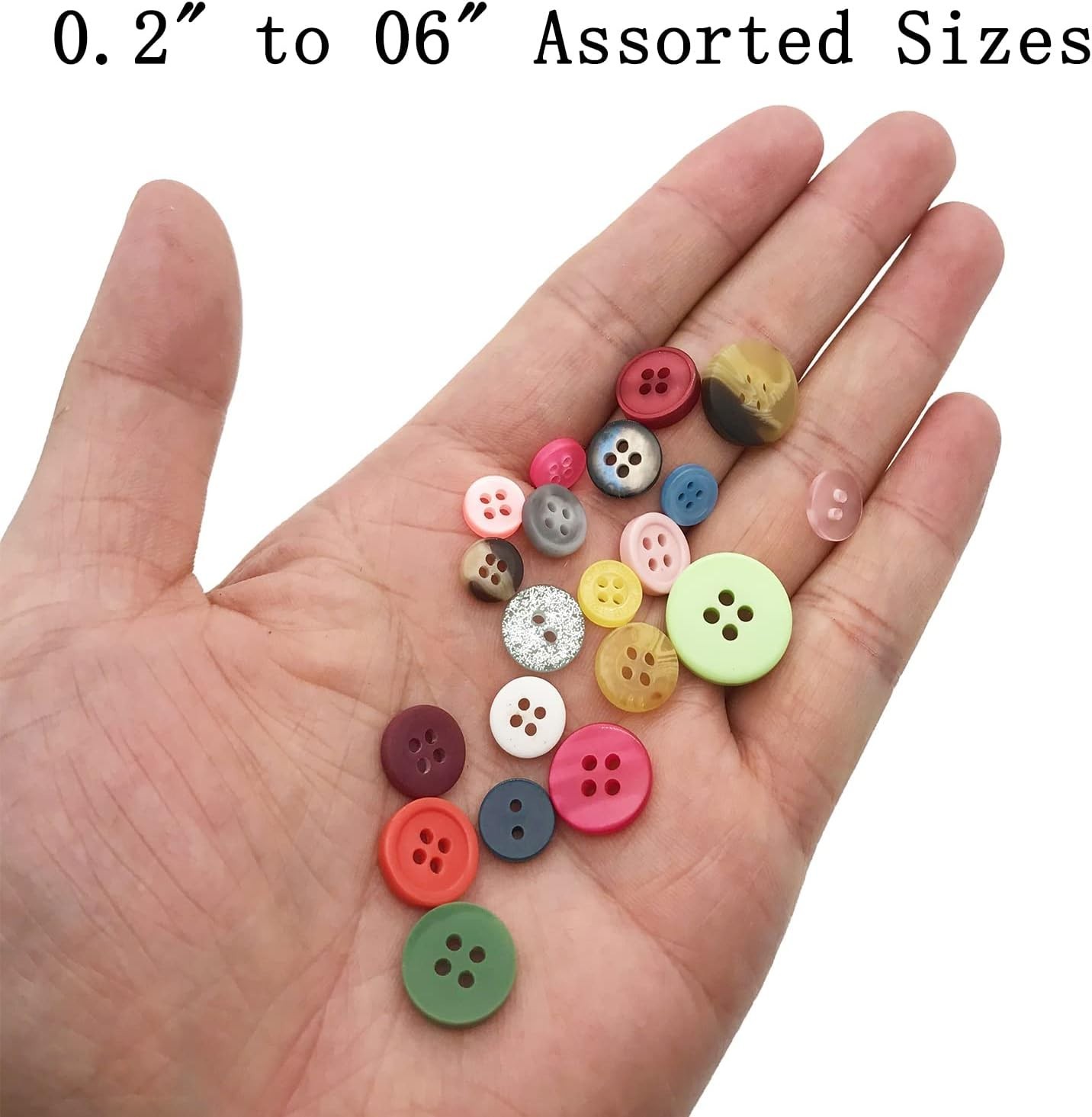 2PK 1000PCS Resin Buttons – 2 & 4 Hole Assorted Sizes Round Sewing Craft Buttons