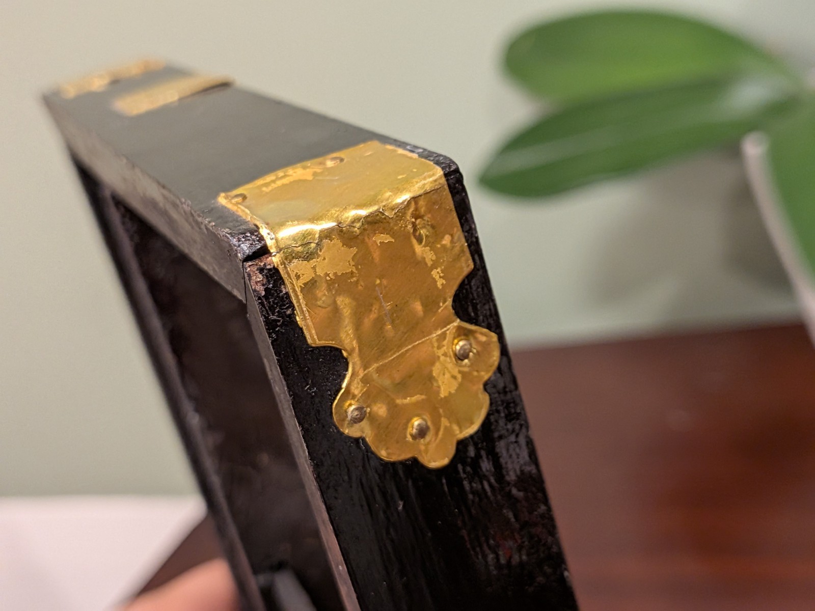Vintage Chinese Abacus Wood & Brass Lotus Flower Brand Calculator 13 Row 91 Bead