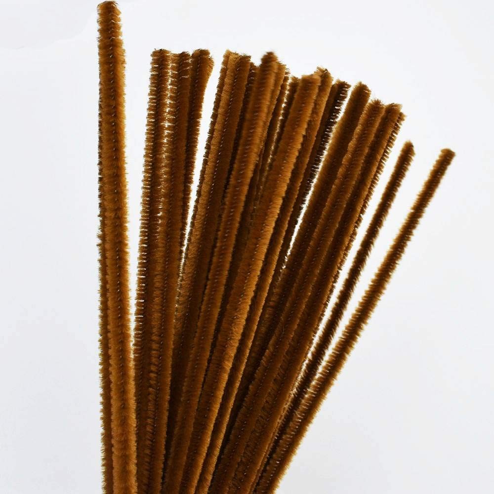 Leline’s Pipe Cleaners, 50 Pieces Chenille Stem for Crafts, Brown 12in, coffee