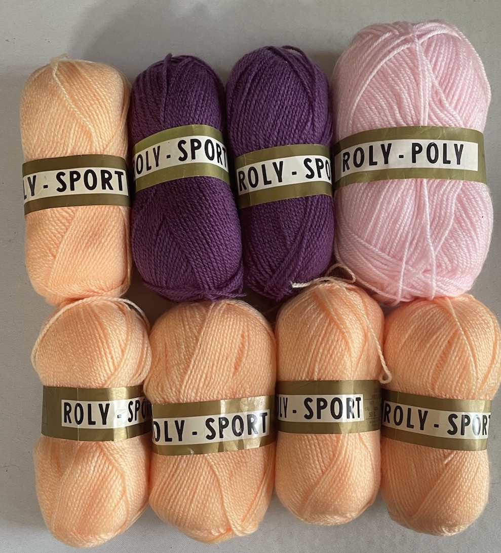 Mixed Lot Of Vintage William Unger Yarn. Roly Sport (x7) Roly Poly (x1)