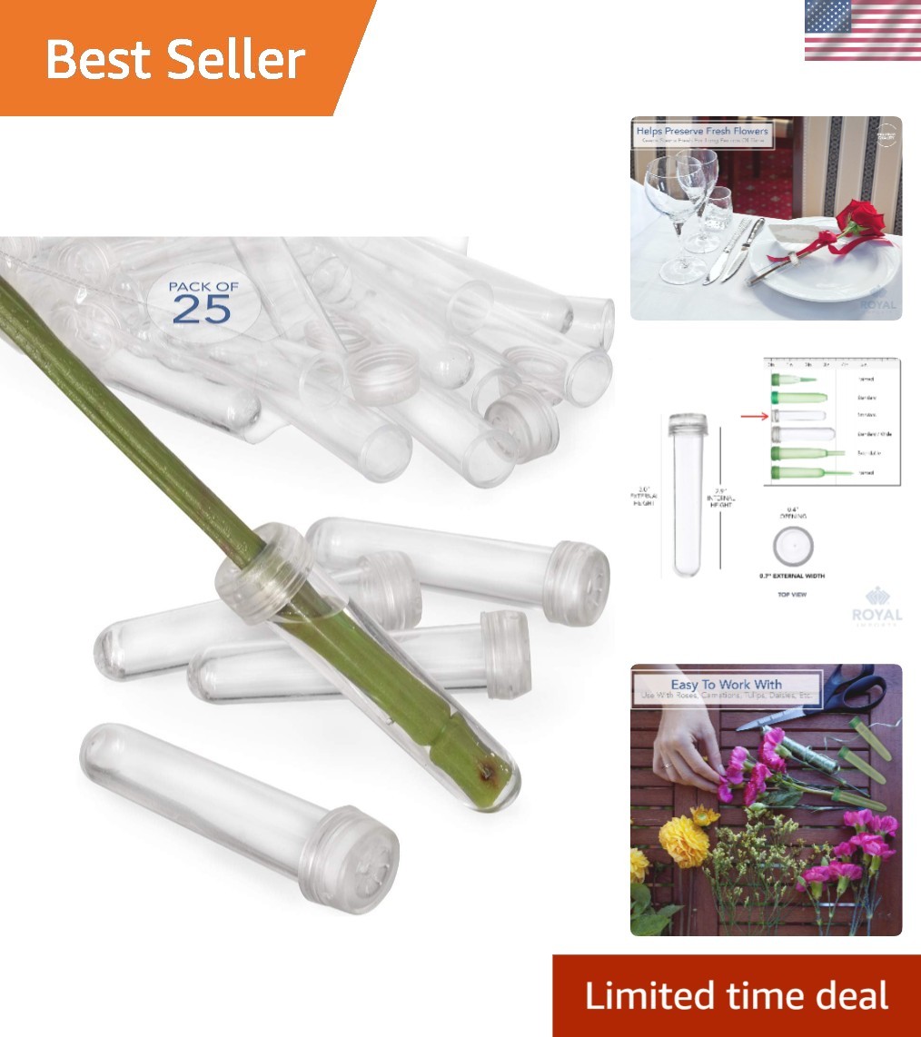 Waterproof 25-Pack 3-inch Floral Water Tubes – Perfect for Arrangements & Gifts