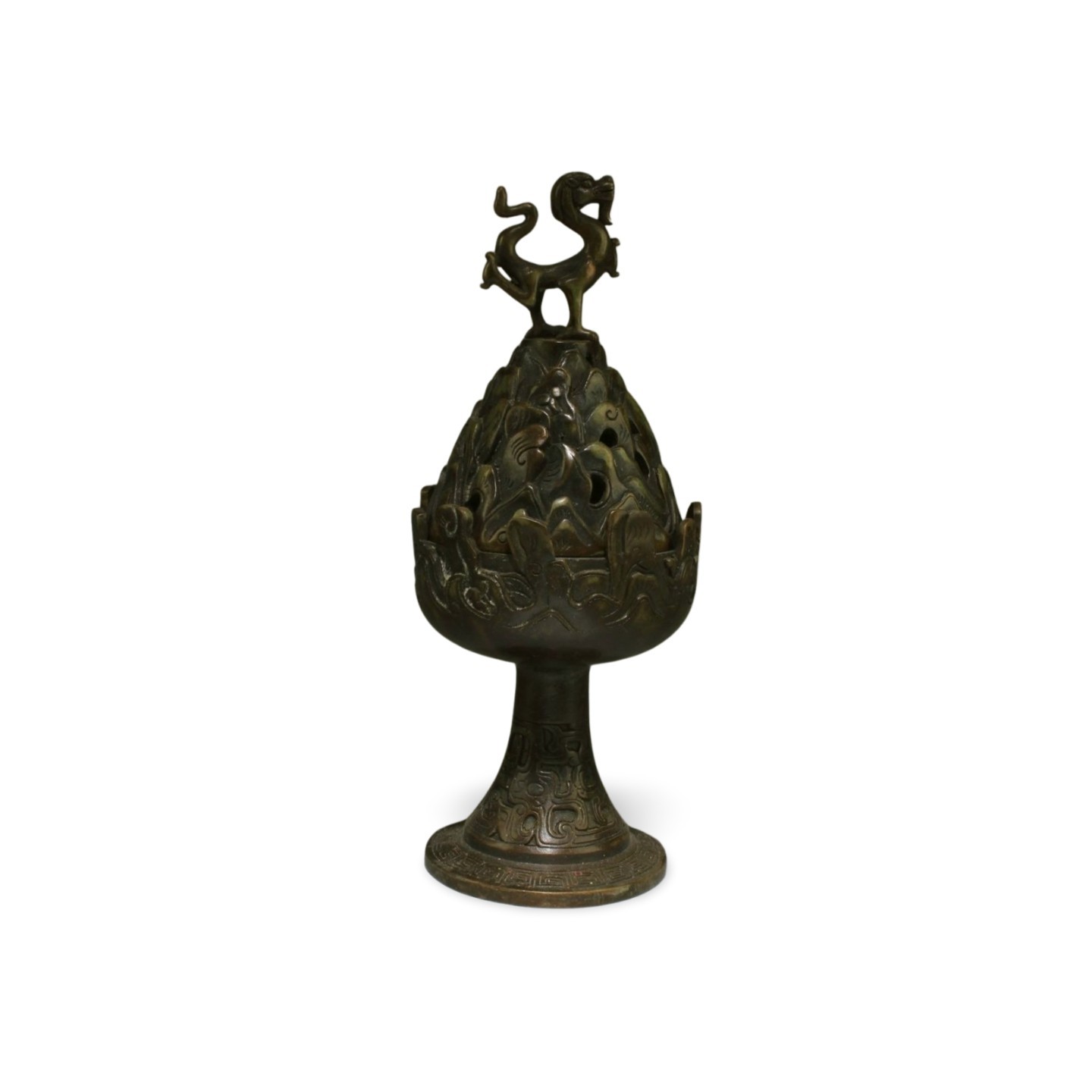 A Bronze Incense Diffuser with lid