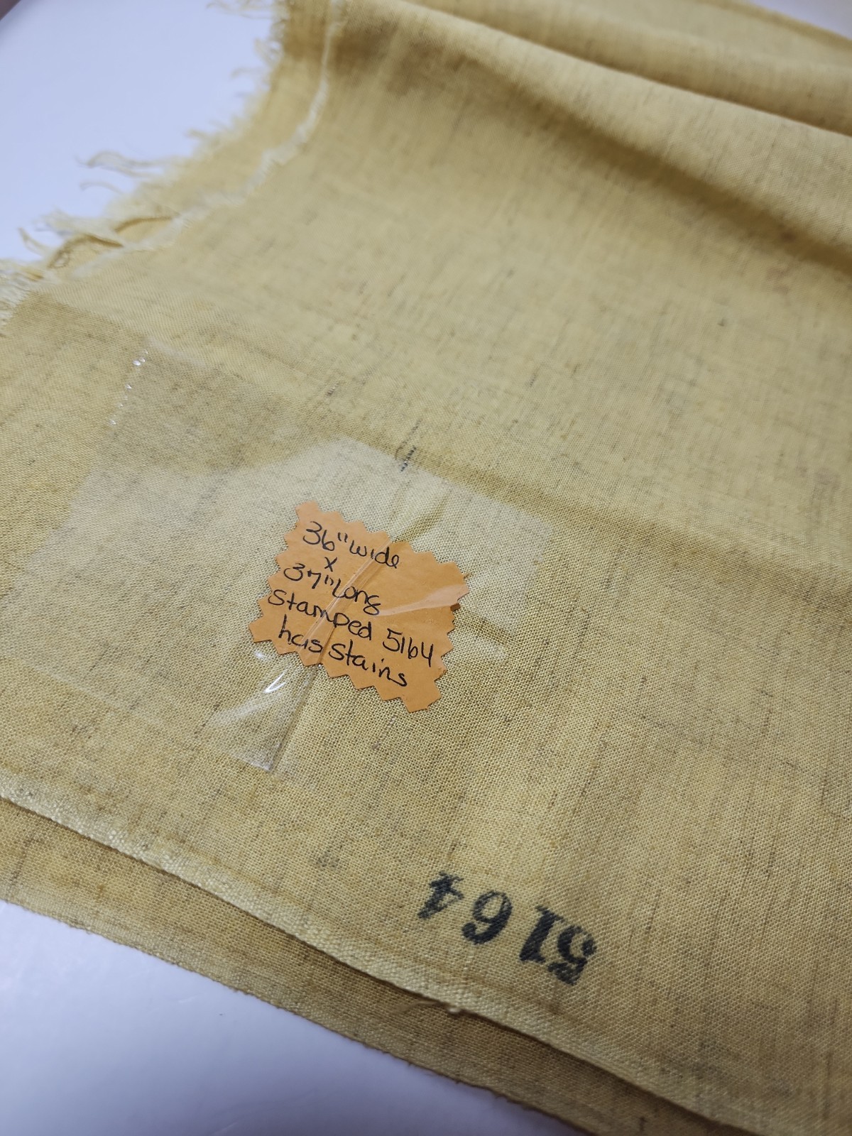 Light Yellow Linen Fabric Sewing Craft Quilting Clothing Fabric 36″ X 1yd Vtg