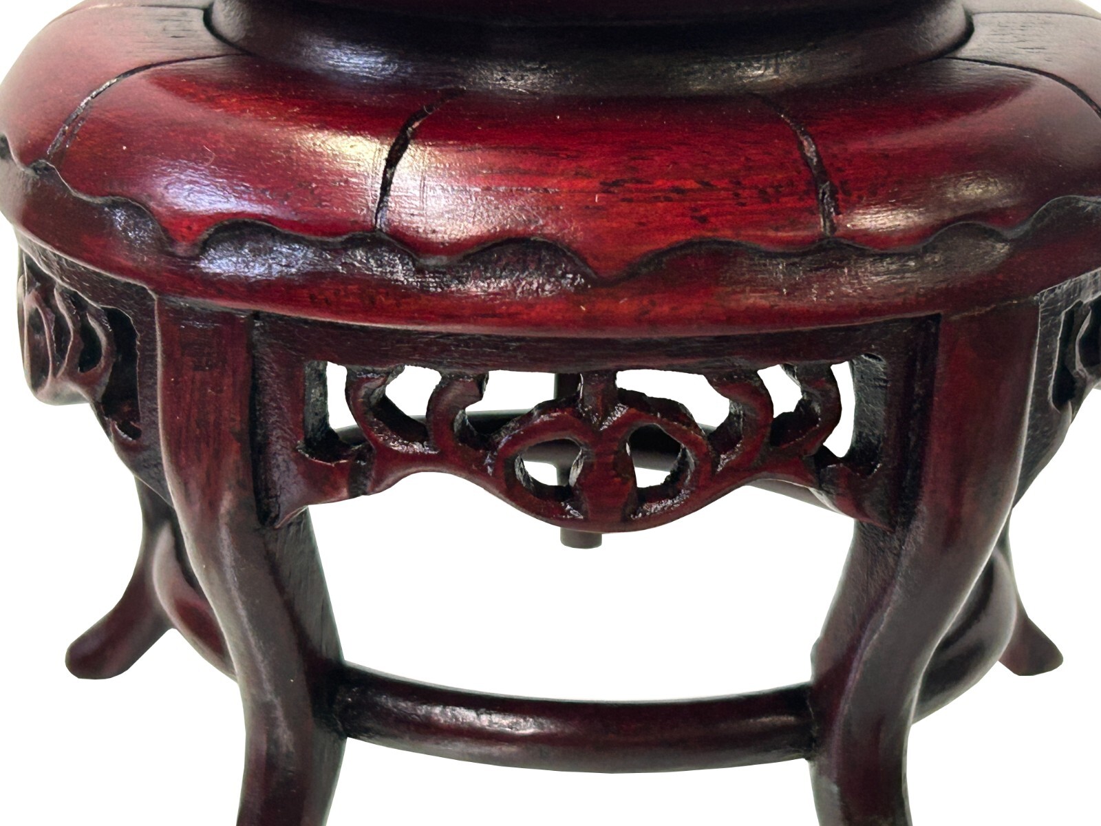 3″ Oriental Reddish 5 Legs Round Wood Stand Riser Easel st1071