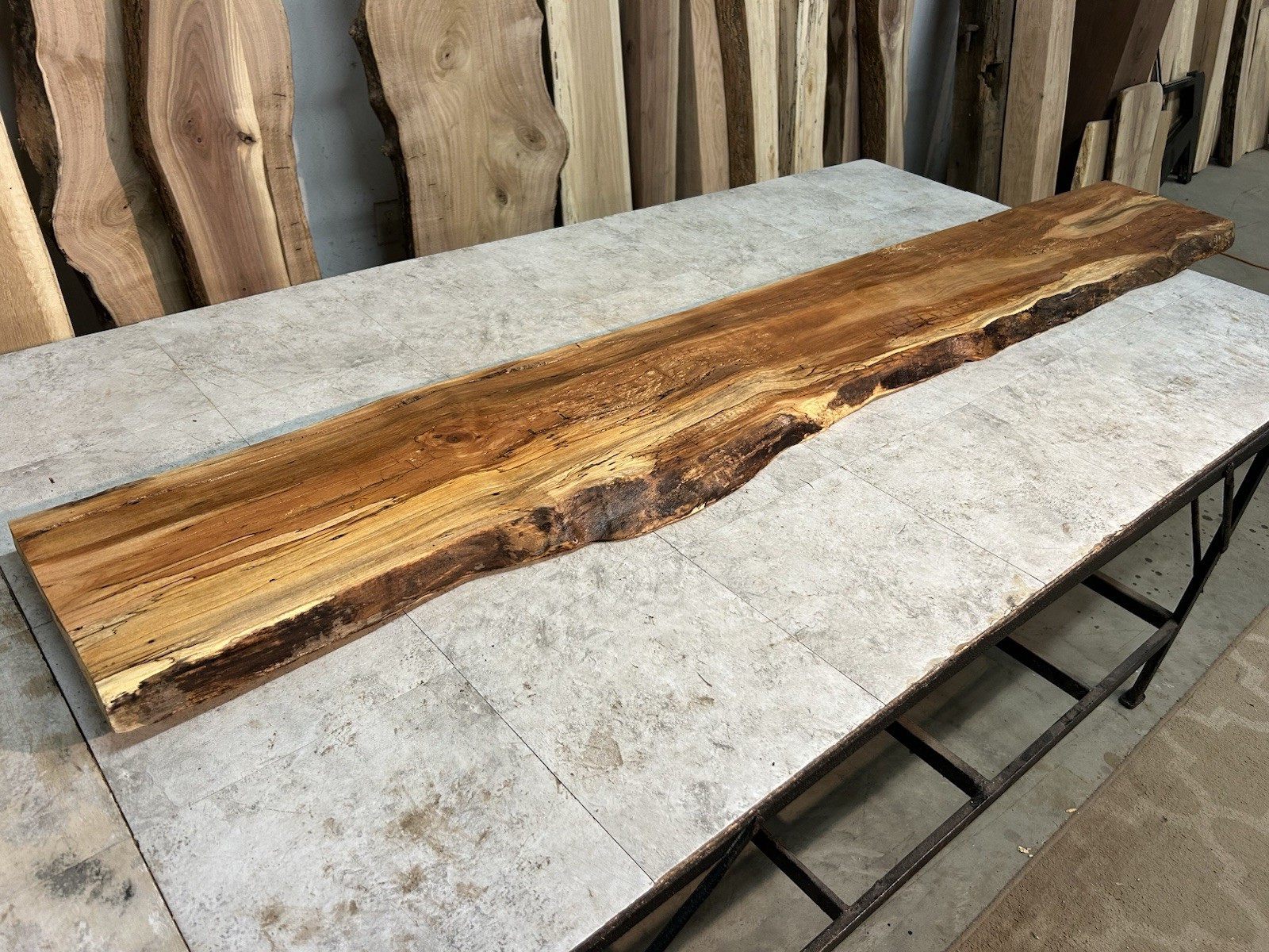 Rustic Spalted Maple Mantle/Fireplace Mantel Beam/Stunning/Live Edge Mantel