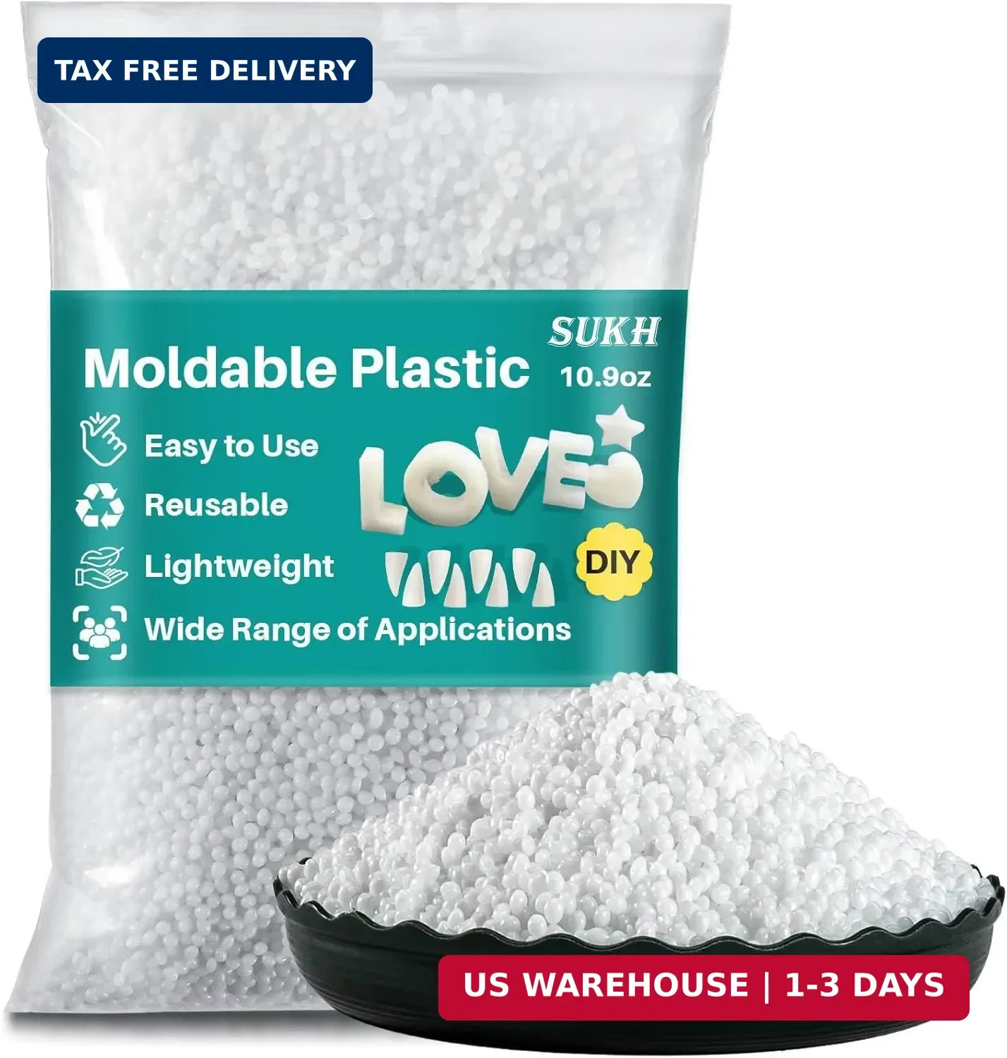 Sukh 310G Moldable Plastic Pellets – Thermoplastic Beads Polymorph Plastic Melta