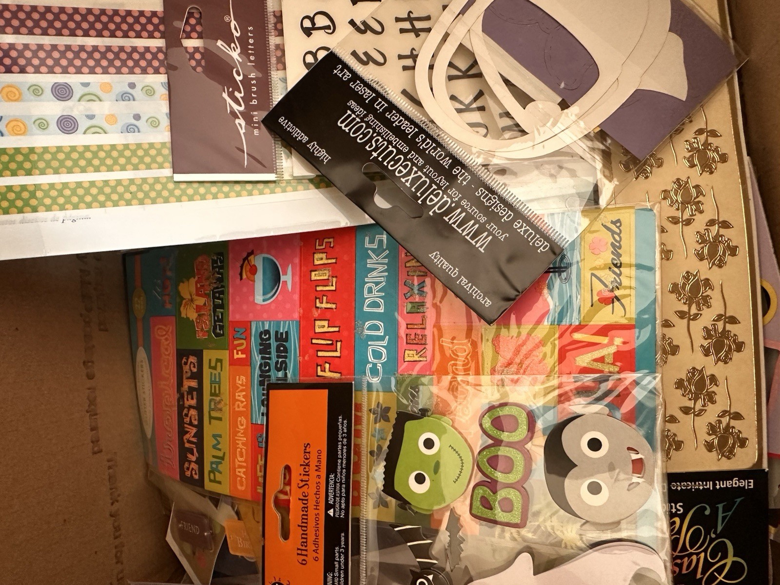3 Pounds Of Scrapbooking Decals Lightly Used Some Brand New!