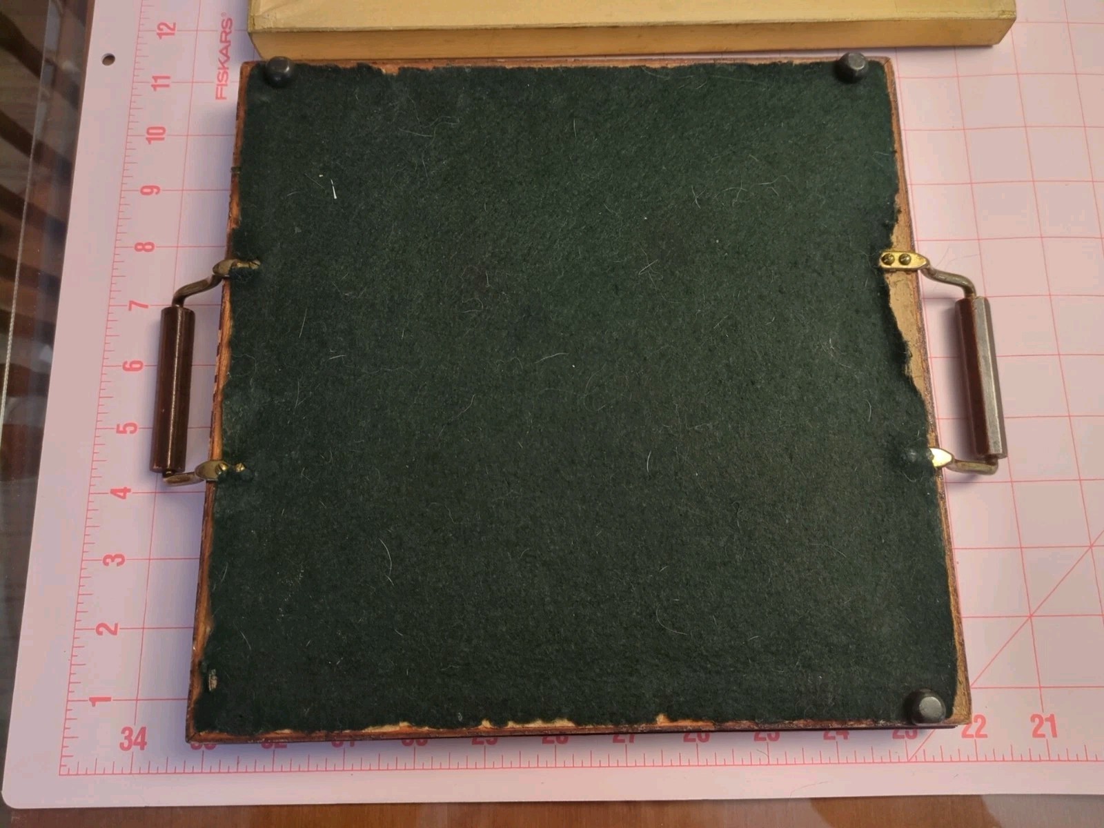 Antique Tray, Silk & Gold Thread Dragon, Framed Silk Panel
