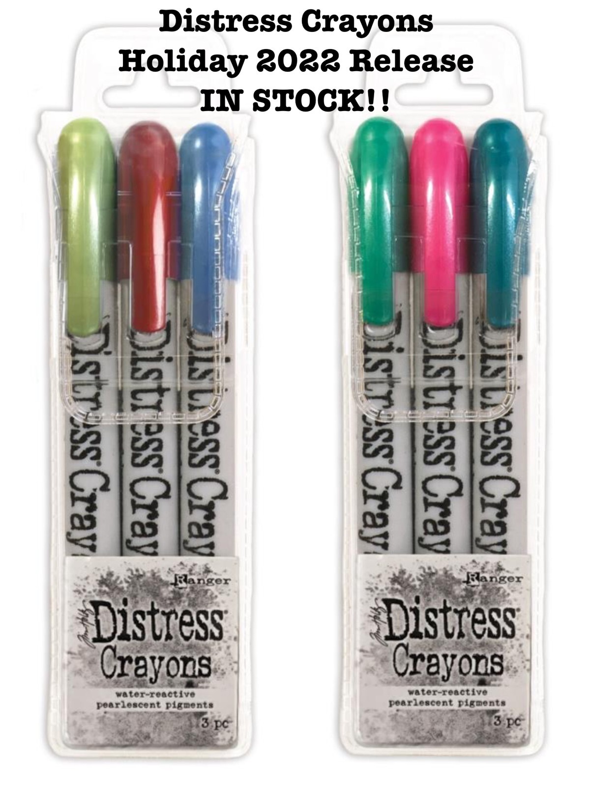 Ranger Tim Holtz Distress Crayon PEARL Set (3/Pack) Set# 3 or 4- Holiday 2022