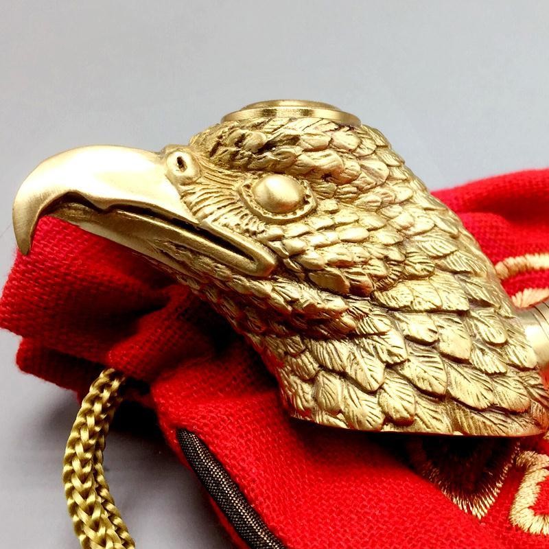 Handmade Brass Eagle Head Pipe Copper Filter Tobacco Pipe for Thick/Thin Cig