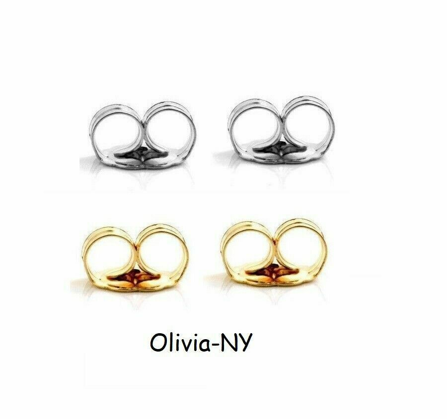 14K Yellow Or White Solid Gold Earring Backs 1 Pair Butterfly – Choose Color
