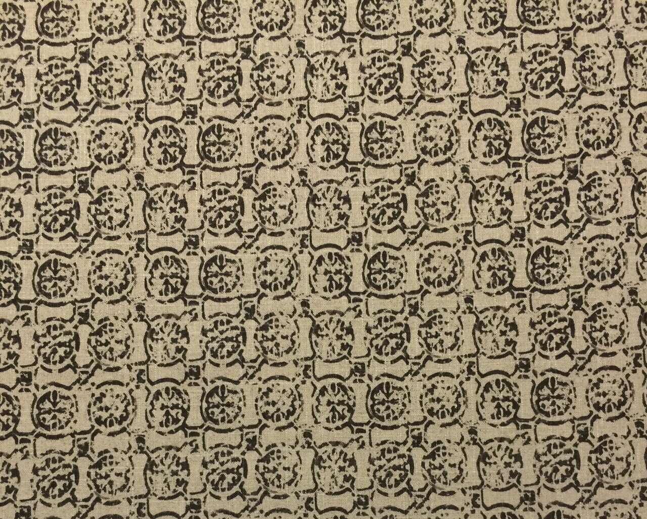 LACEFIELD DESIGNS CASTILLE SMOKE GRAY NATURAL GEO LINEN FABRIC BY THE YARD 54″W