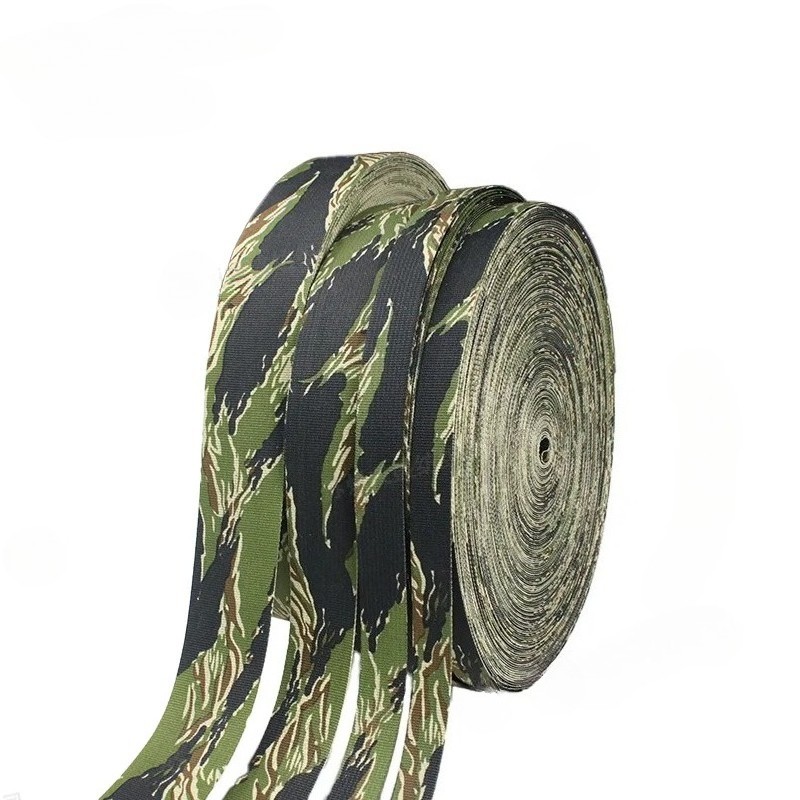 1M Tiger Stripe Black Camouflage Nylon Webbing for Tactical Bag Backpack IRR