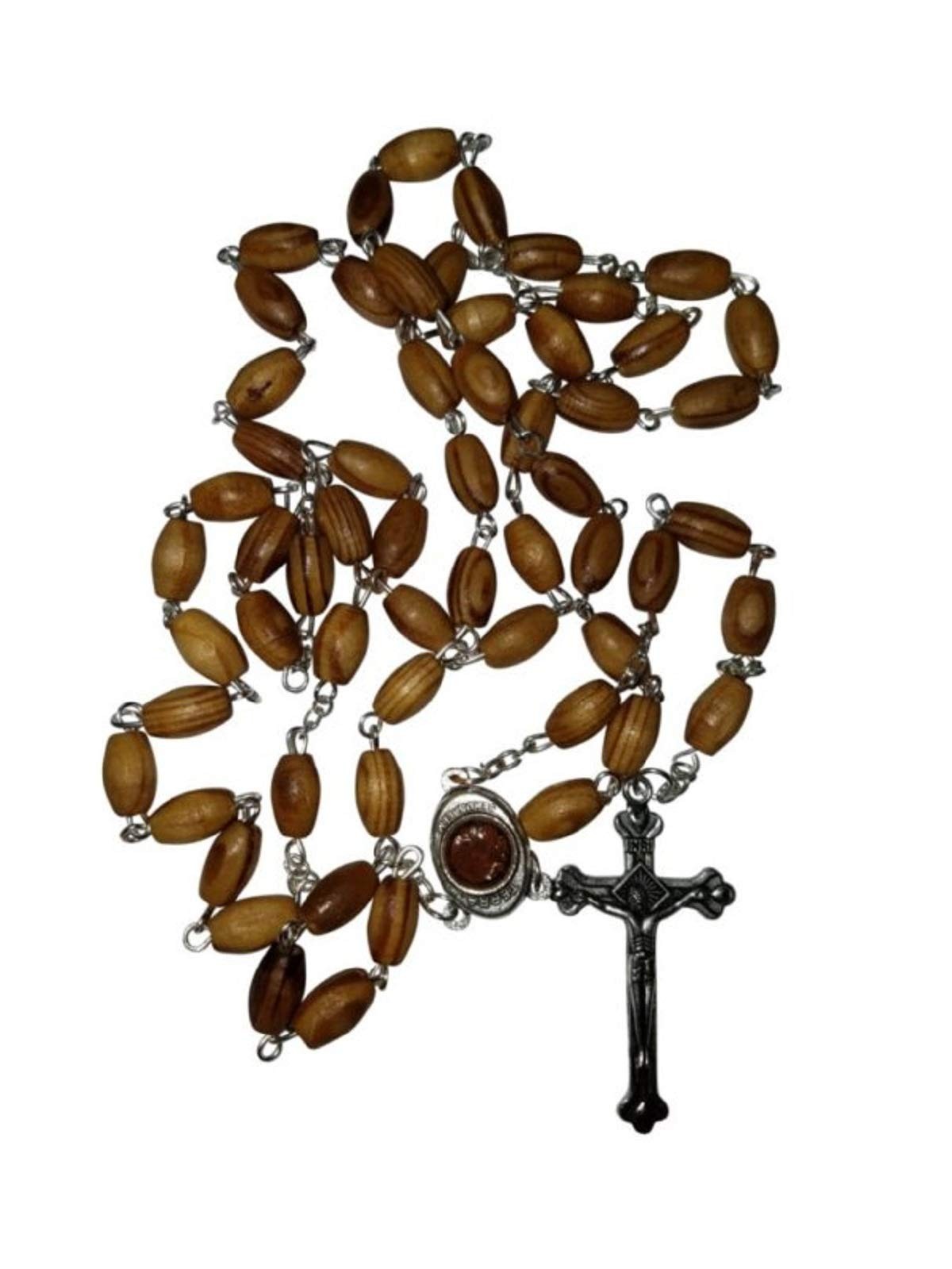 Olive Wood Beads Rosary Christian Holy Land Bracelet by Bethlehem Gifts TM (Soi