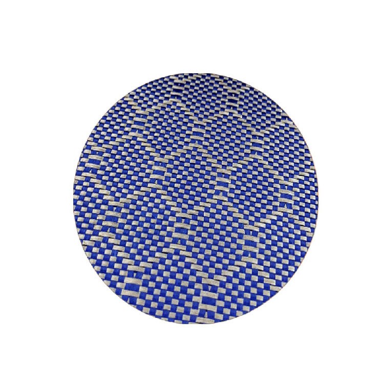 3K Blue+Black Aramid Carbon Fiber Mixed Fabric Hexagonal Jacquard Weave100*100CM