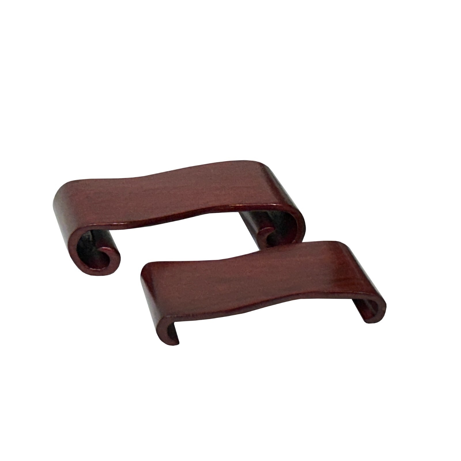 3.25″ Set 2 Brown Wood Scroll Legs Rectangular Display Stand Riser Easels ws4057