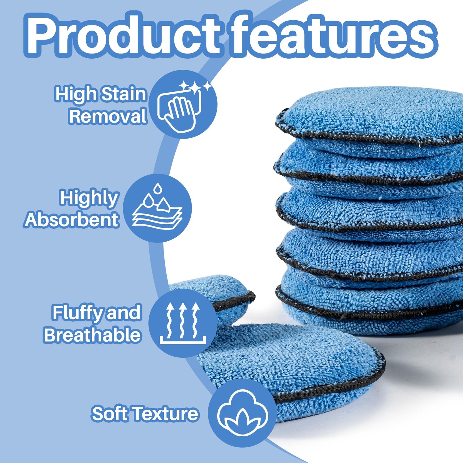 Sukh 12 Pack Microfiber Foam Car Wax Applicator Pad – Foam Applicator Pads Detai