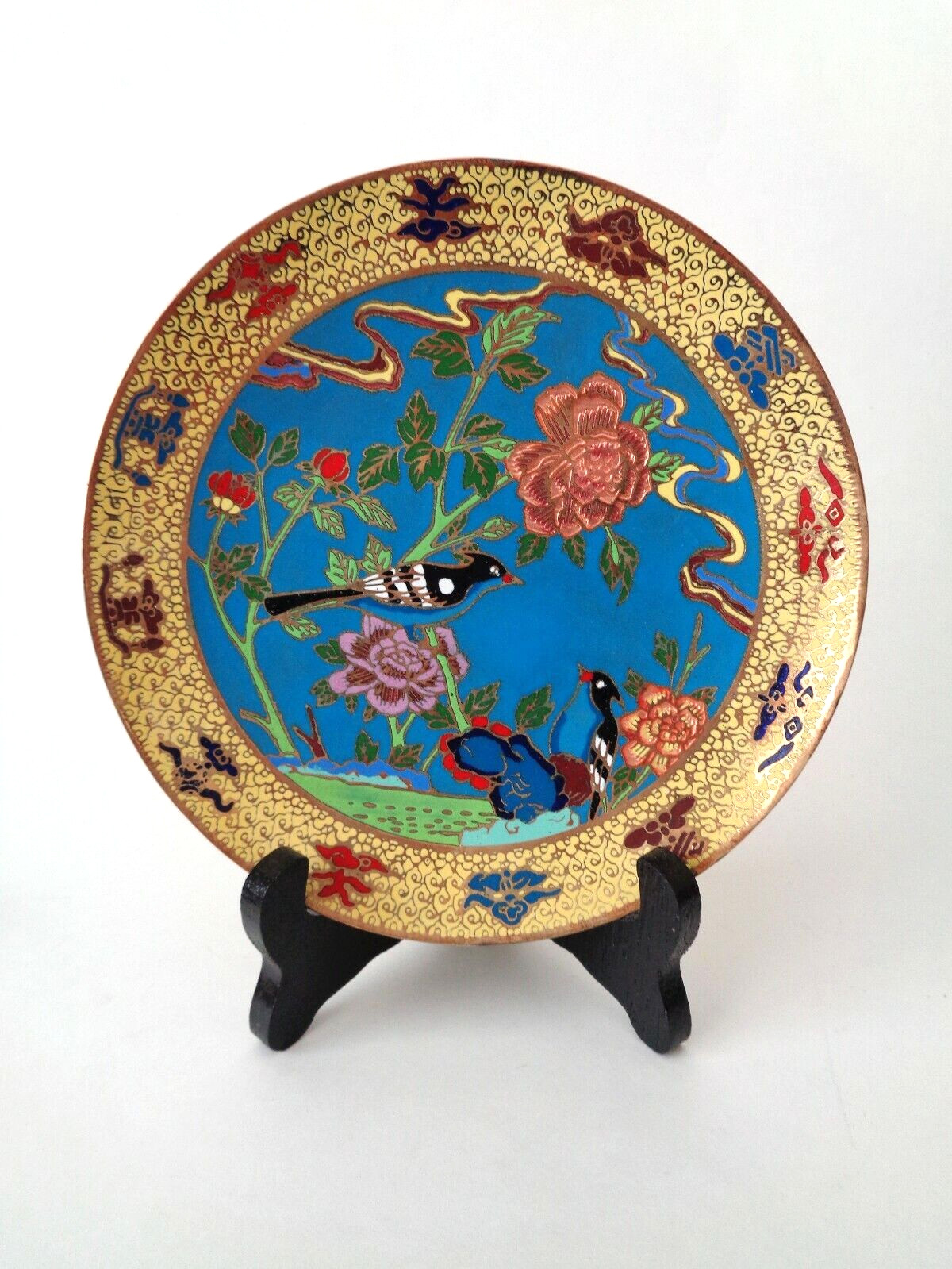 BIRD PARADISE National Palace Museum Cloisonne Plate Chinese Mandarin Ltd 2500
