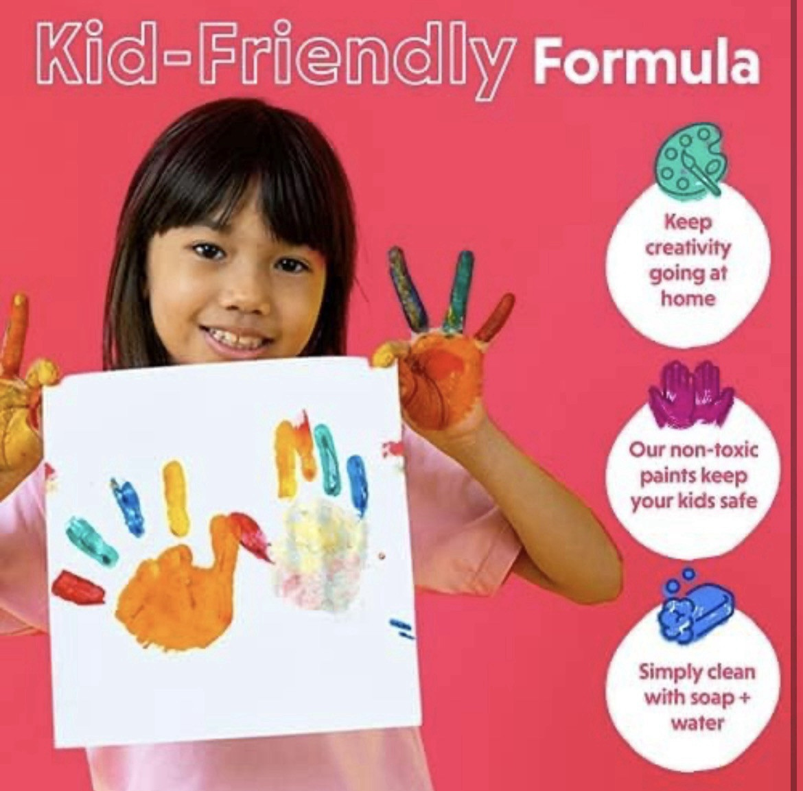 Acrylic Paint Set for Adults and Kids -24 Pack of 12Ml Paints with 3 Art Brushes