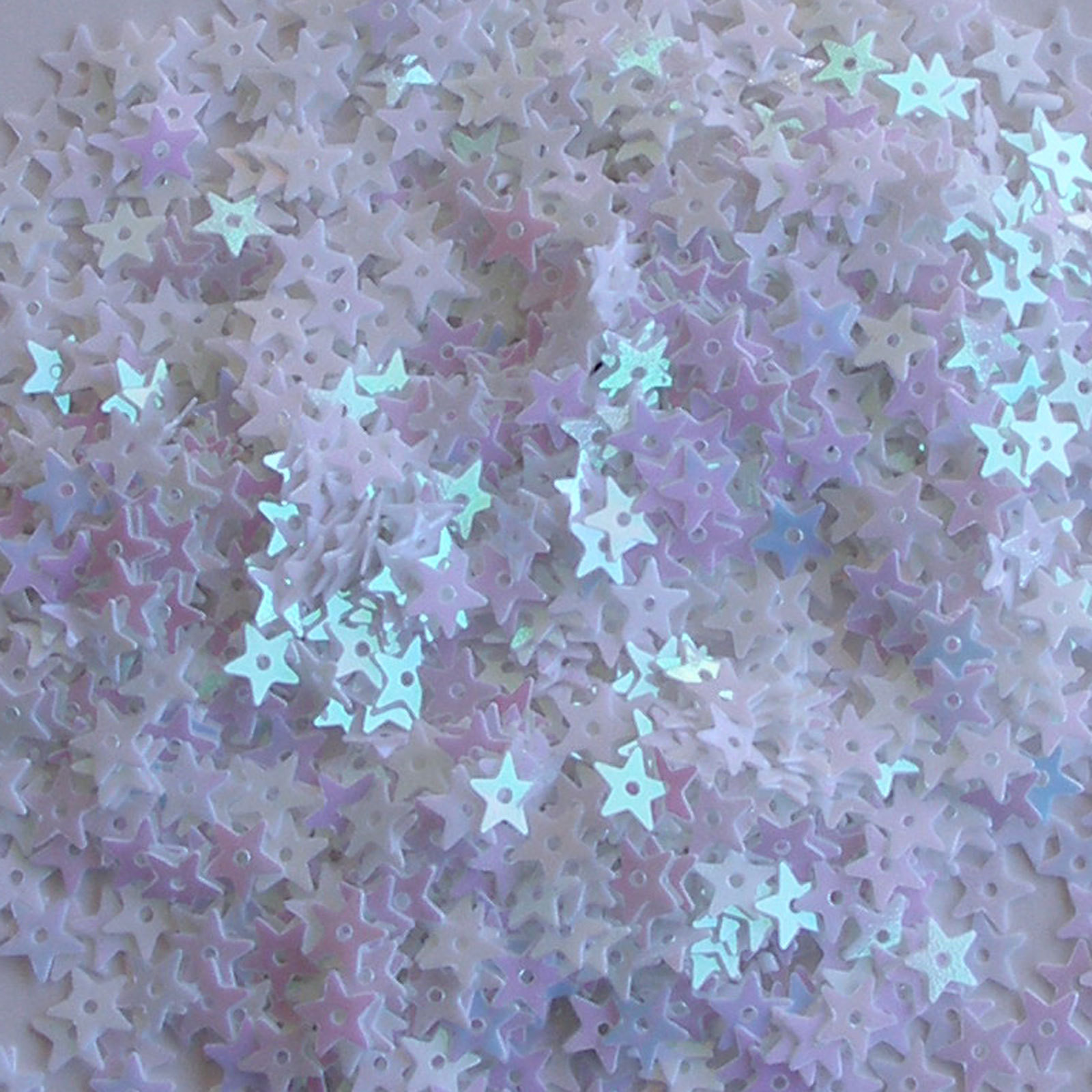 Sequins Tiny 6mm White Iris Stars ~800 pieces Loose