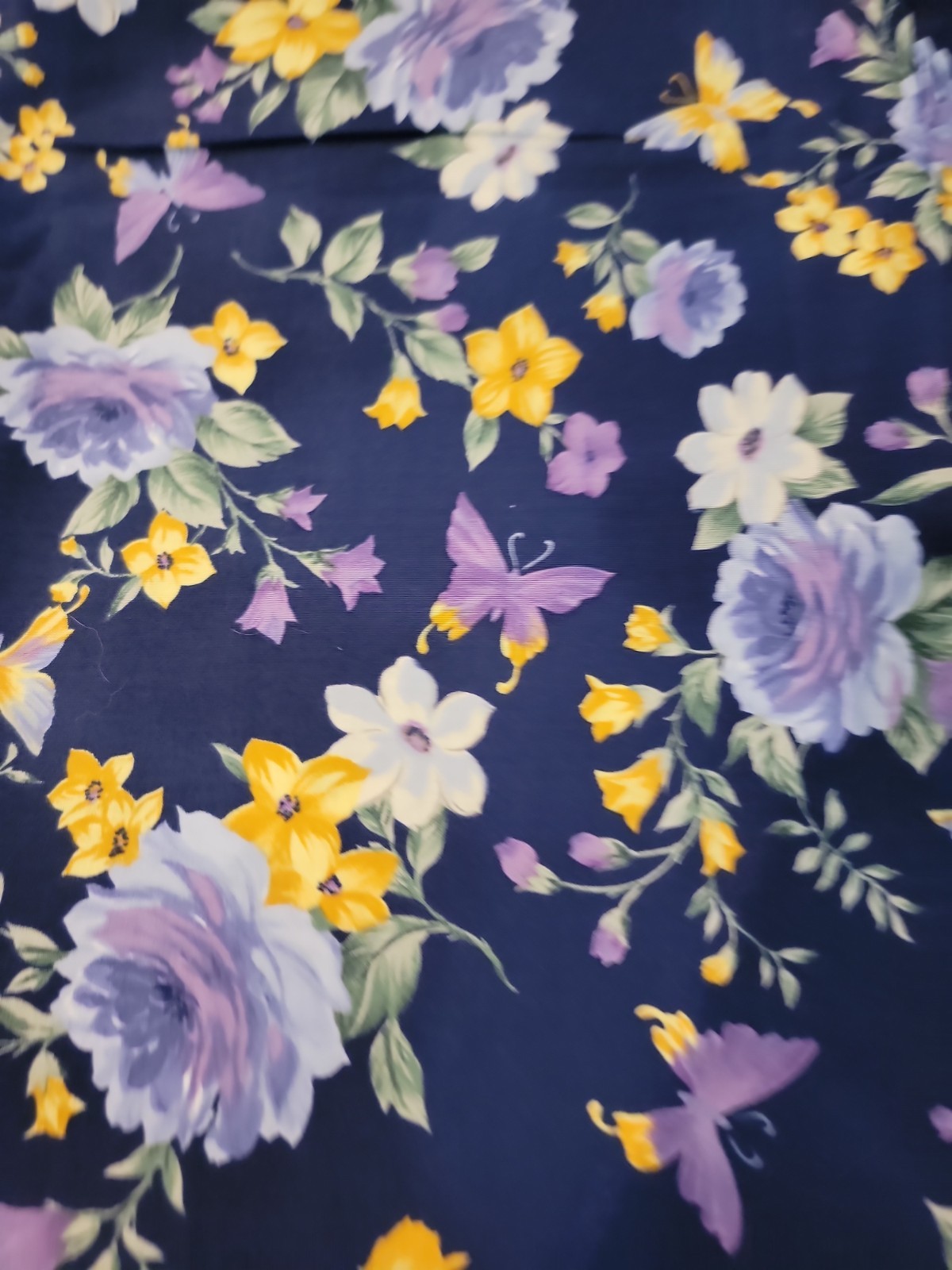 Cotton fabric 5 pieces, flowers & butterflies