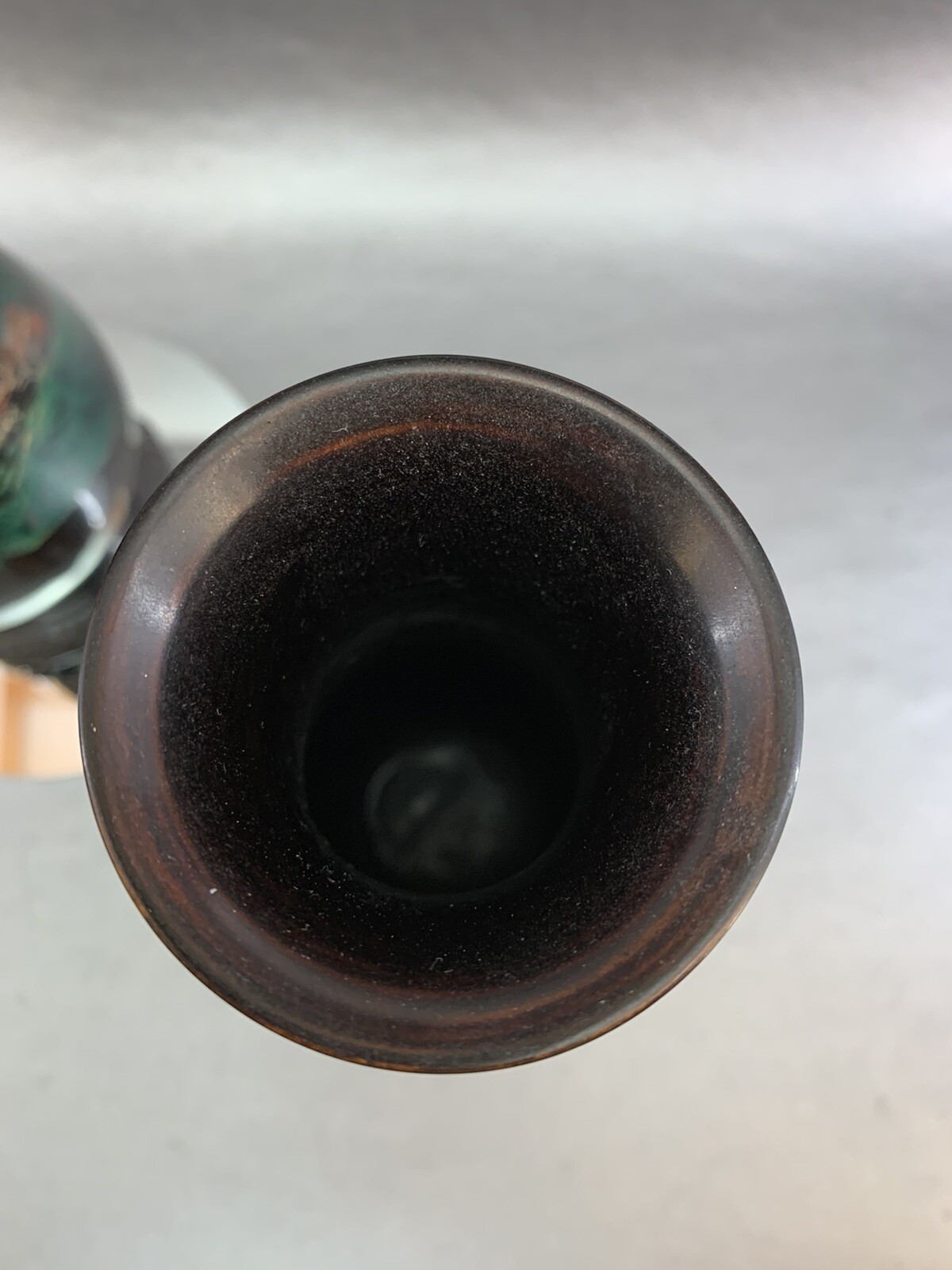 ONE Chinese Hand Painted Fuzhou Foochow Black Lacquerware 9” Vase Lacquer Asian