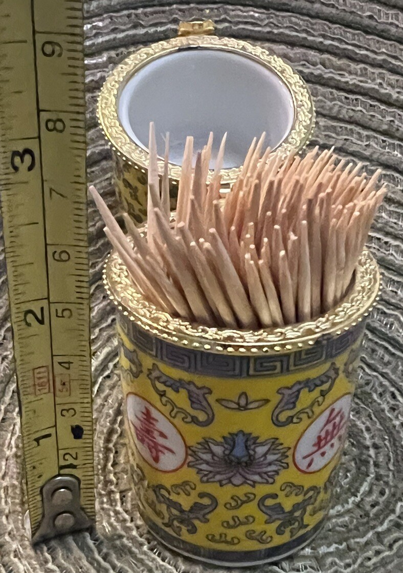 Vintage Ceramic Toothpick Holder YELLOW, FUNCTIONAL & UNIQUE/Toothpicks Included
