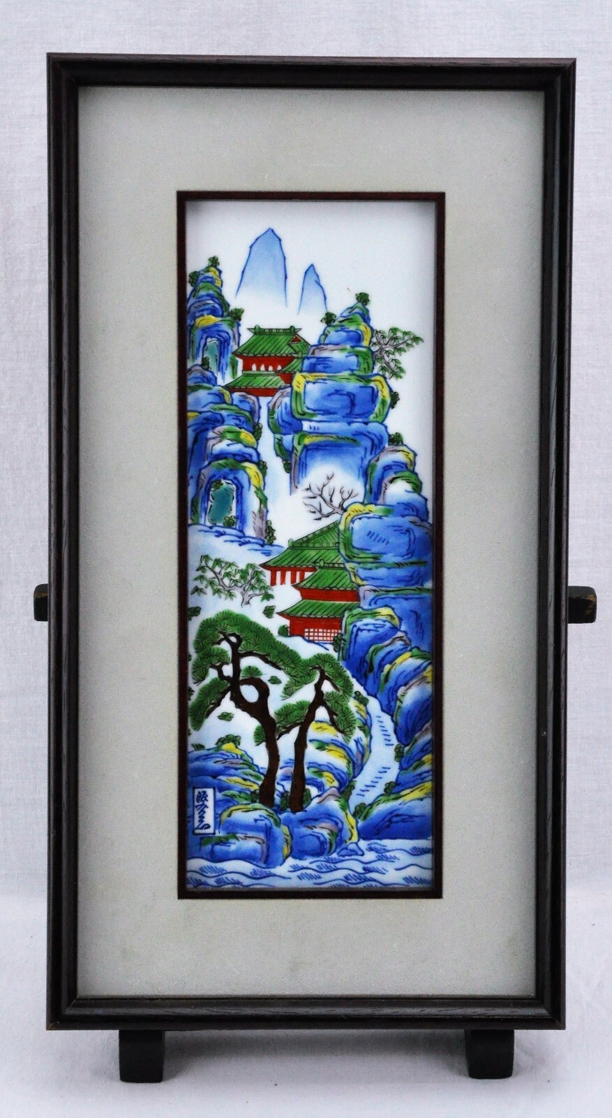 Chinese Vintage Painting on Porcelain/ Ceramic Tile Landscape (BI#MK/191227)