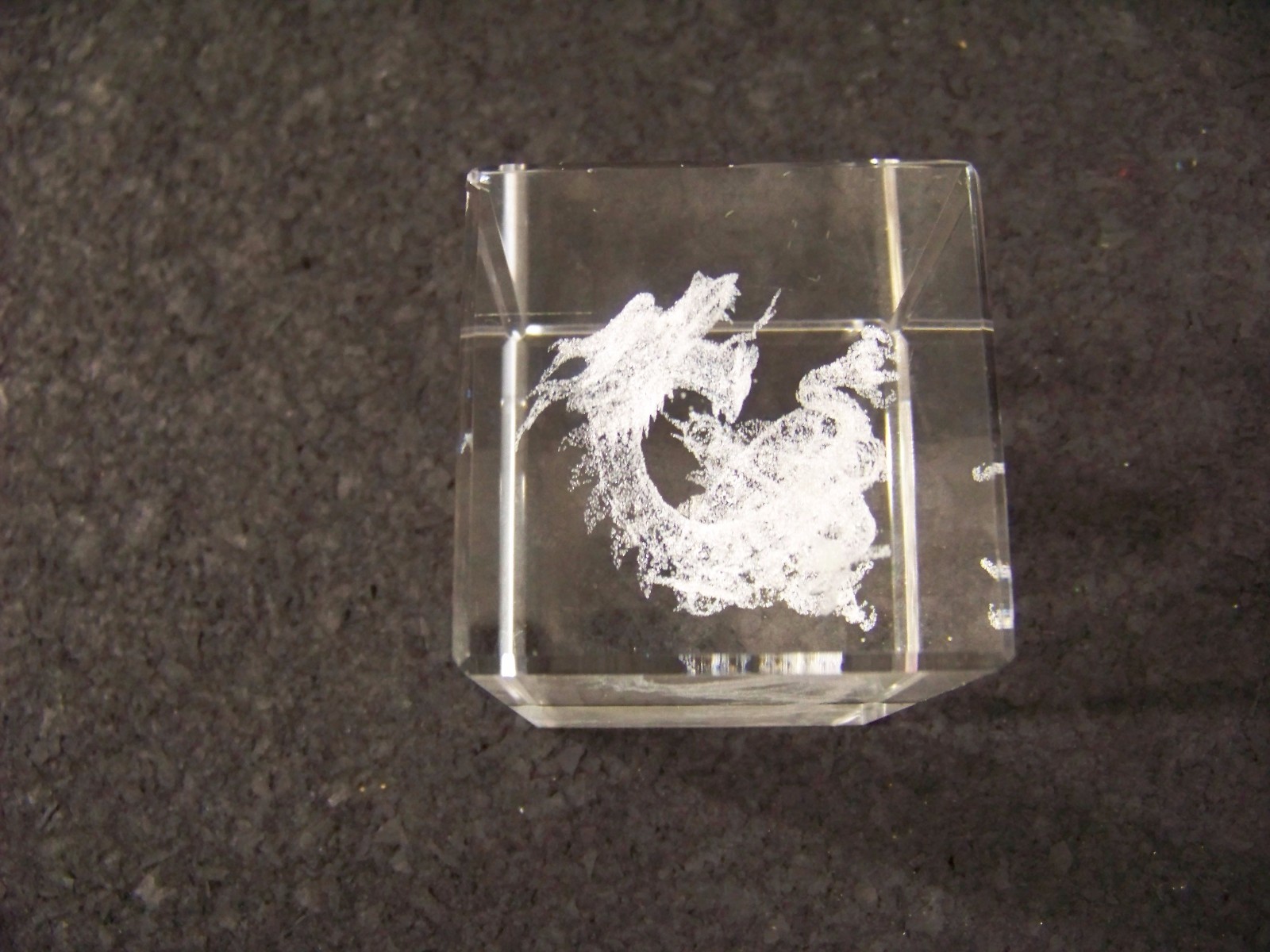 Chinese Dragon block internal laser etch design